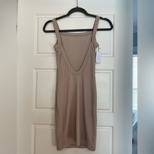 CLYQUE The Label Genelle Mini Dress in Tan Size S